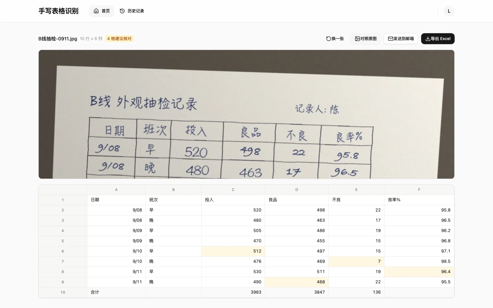 Handwrite OCR, screenshot