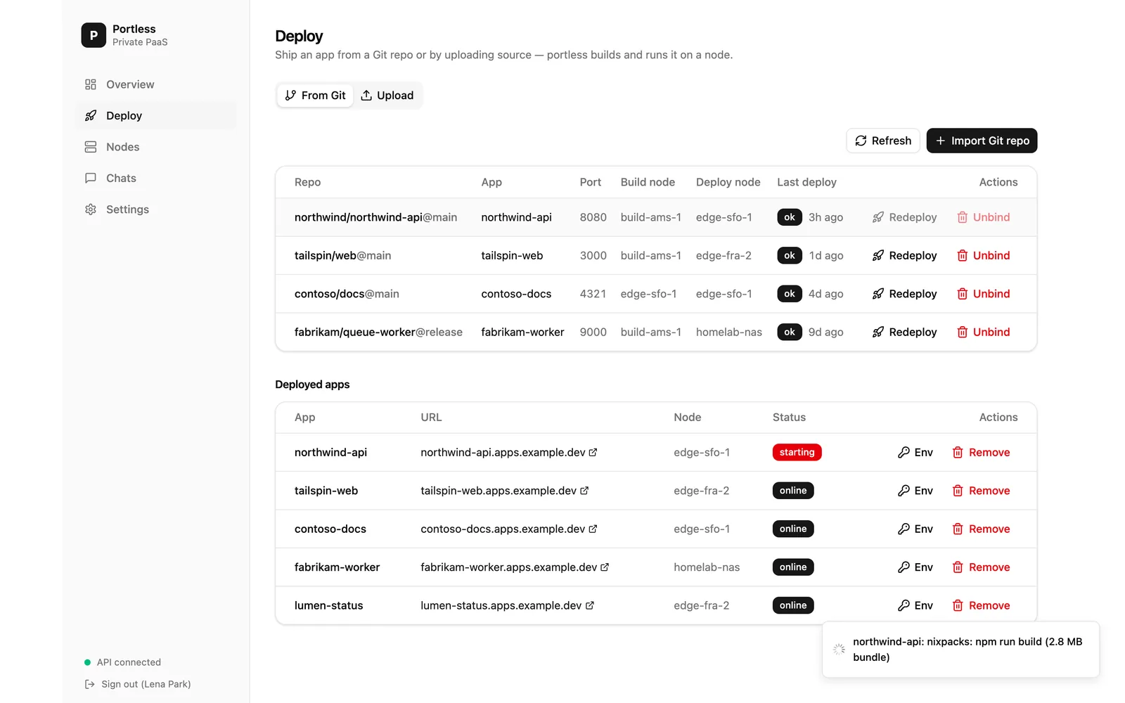 portless, screenshot